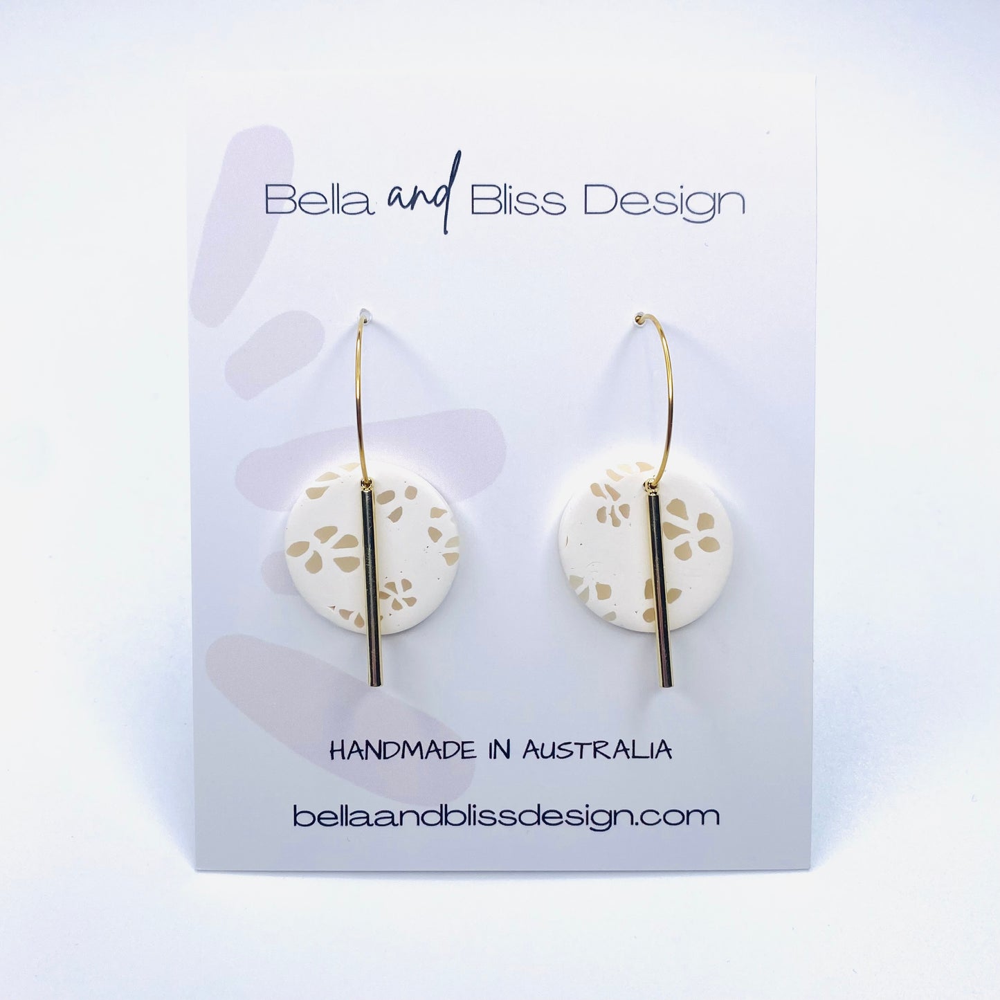 Bella // Harmony White // Clay Hoop Earrings