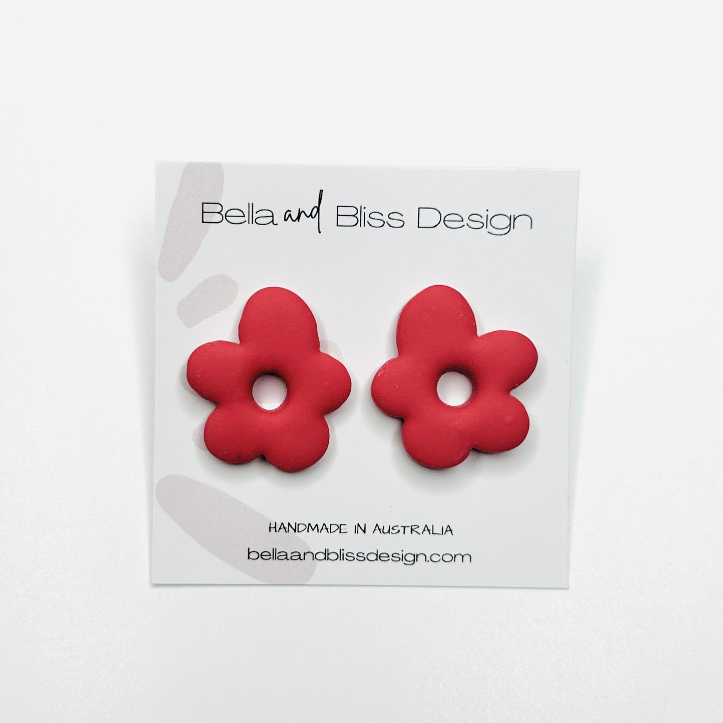 Daisy // Clay Stud Earrings // Raspberry, Pale Pink and Purple