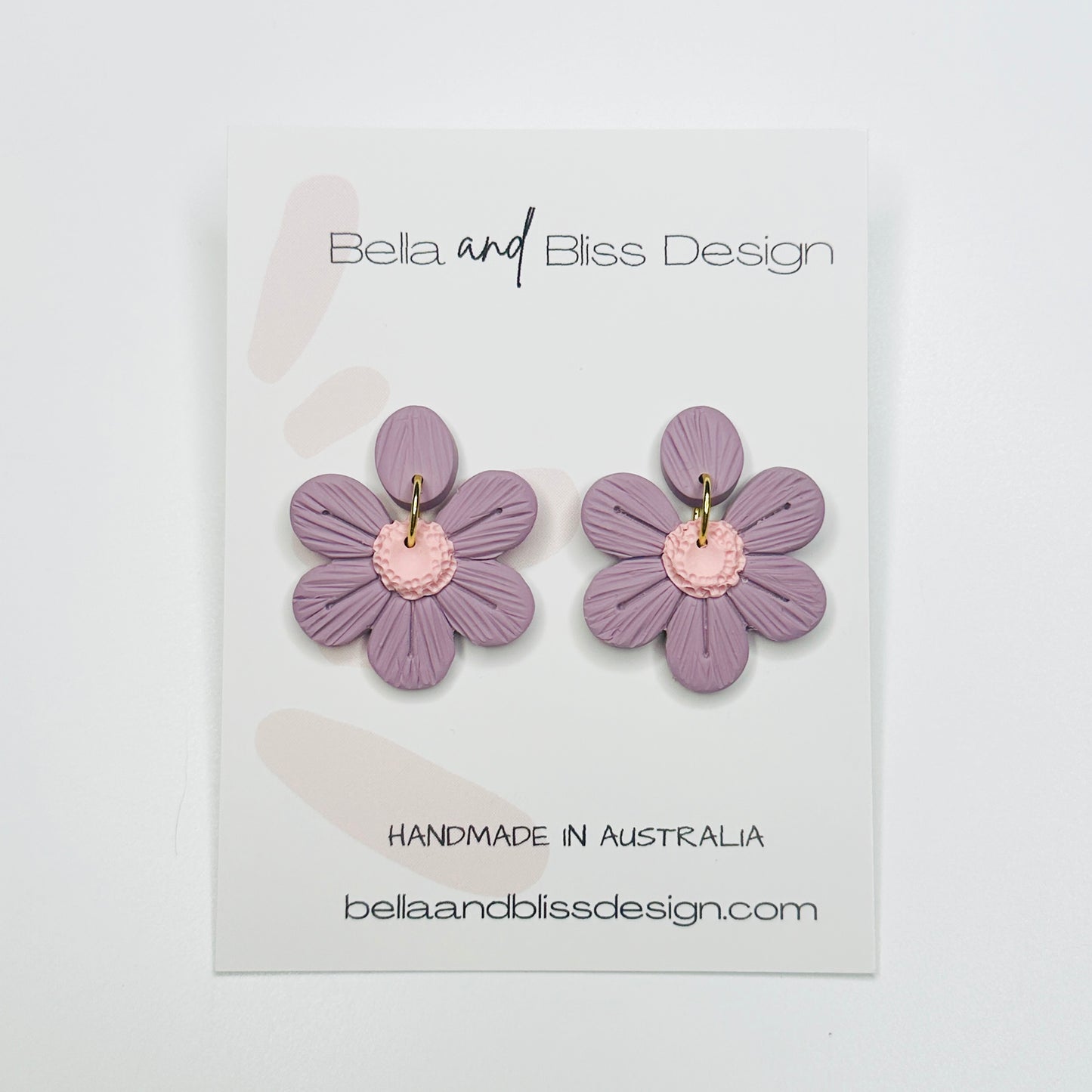 Daisy Chain // Clay Dangle Earrings //  Pink, White and Purple
