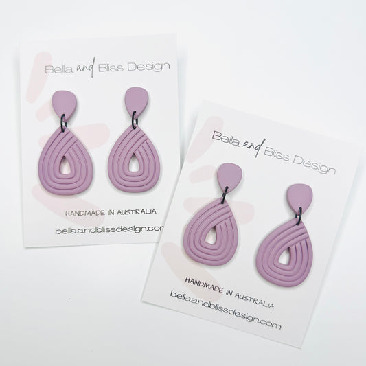 Rosie // Clay Dangle Earrings // Purple
