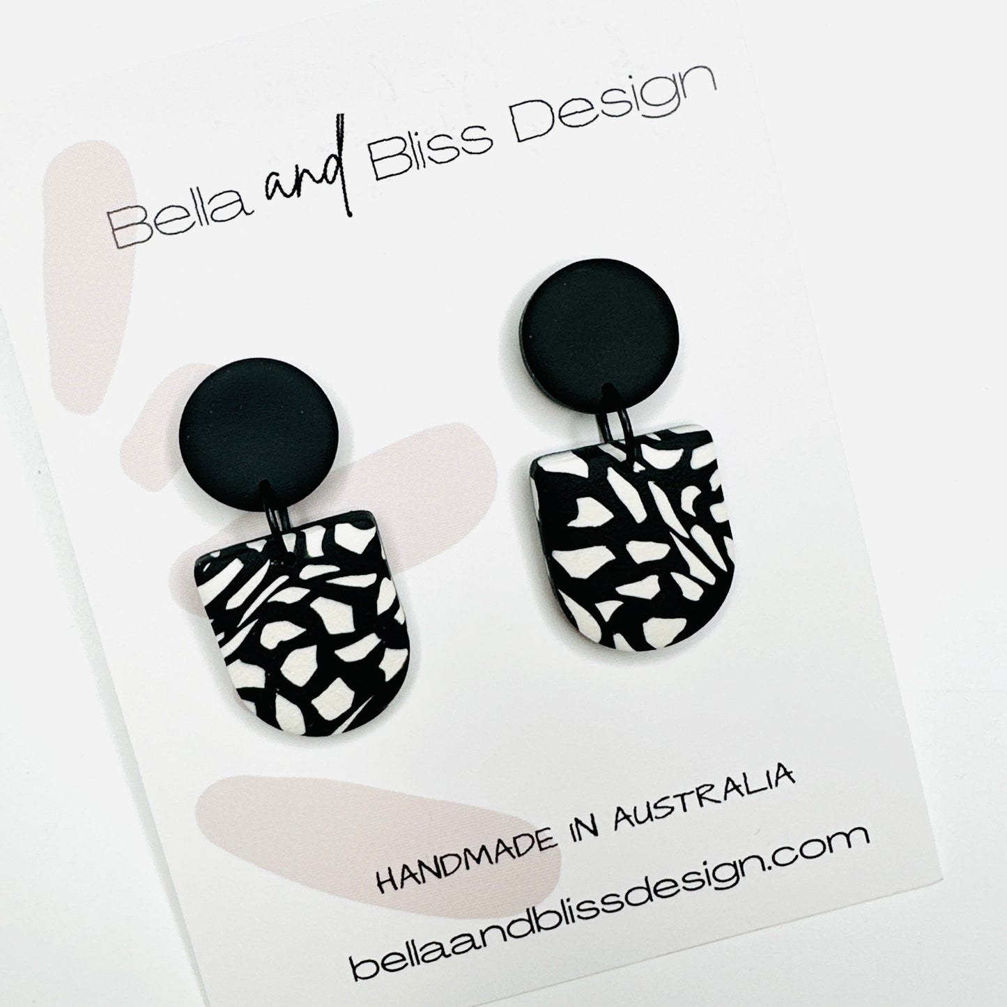 Frankie // Black and Ivory // Style 2 // Clay Dangle Earrings