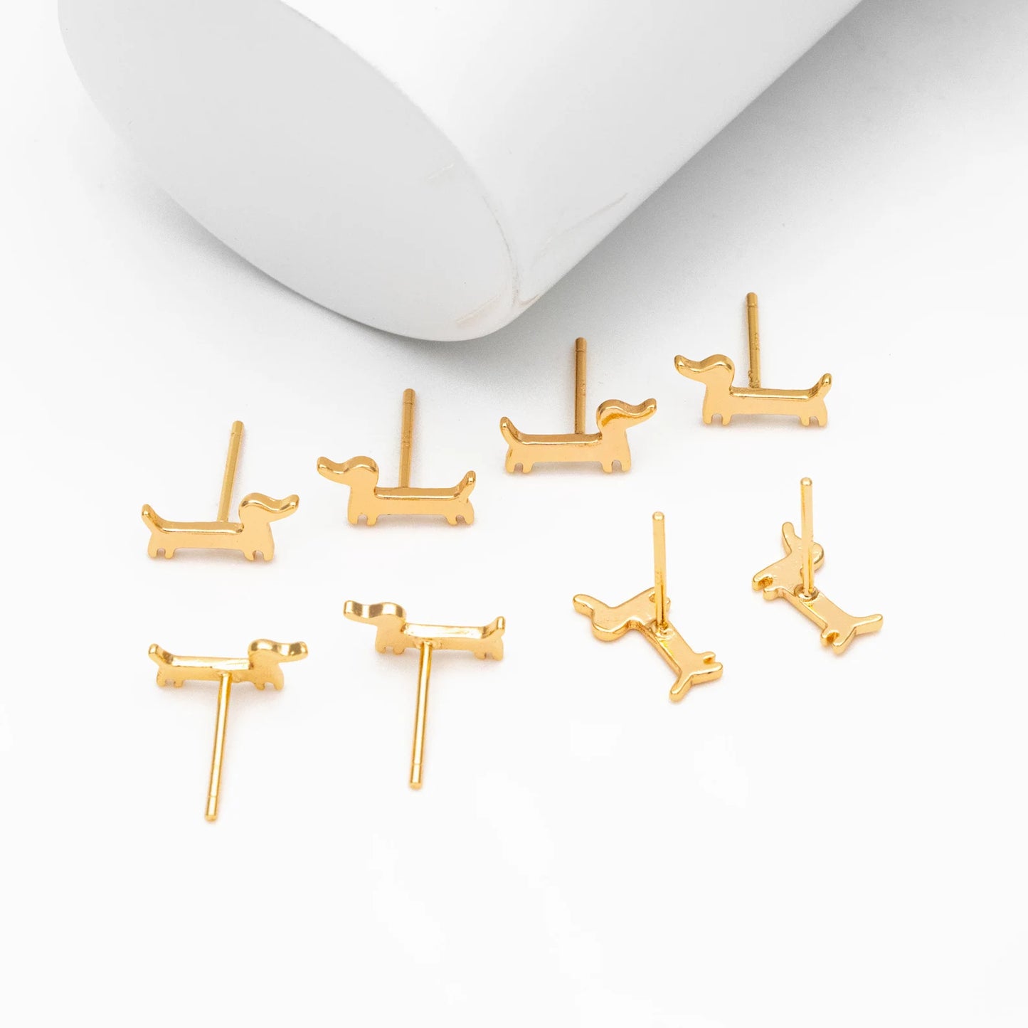 Dachshund // Mini Stud Earrings // Gold