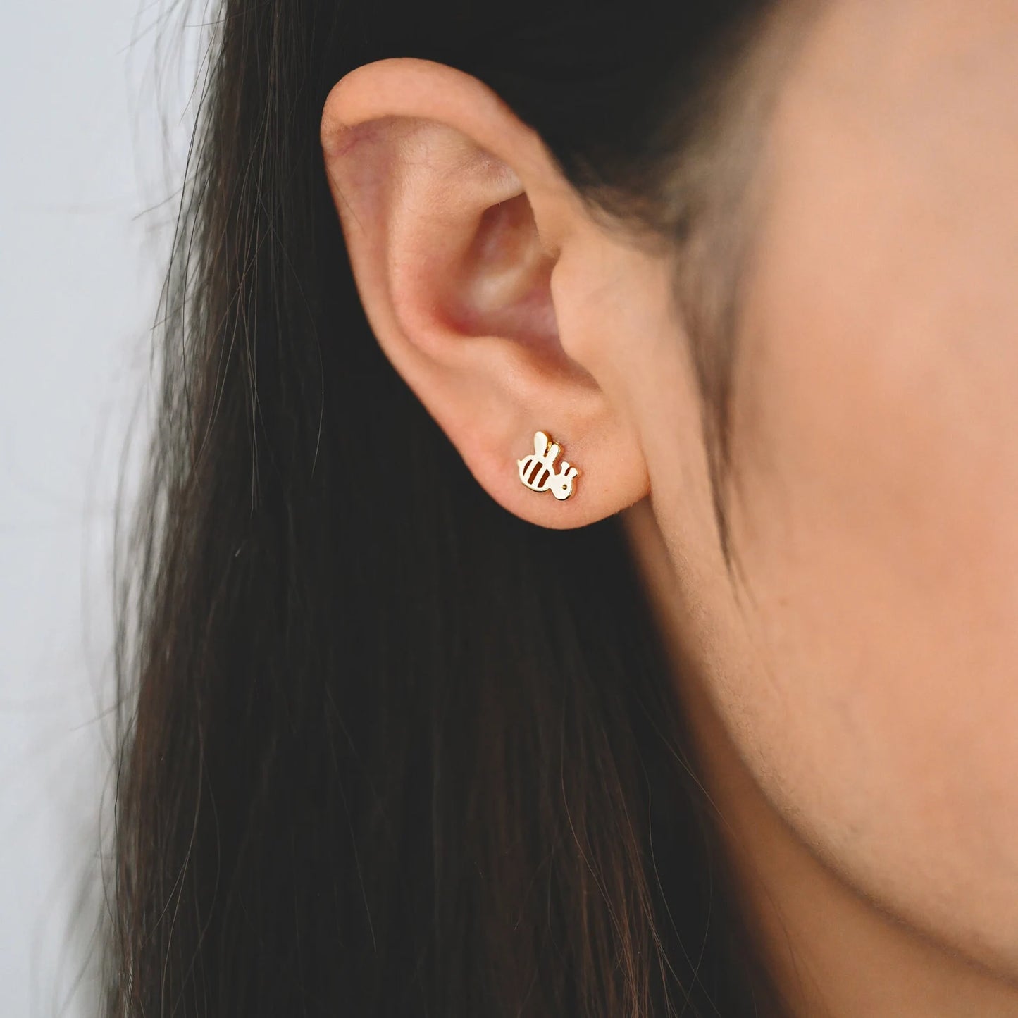 Bee // Mini Stud Earrings // Gold