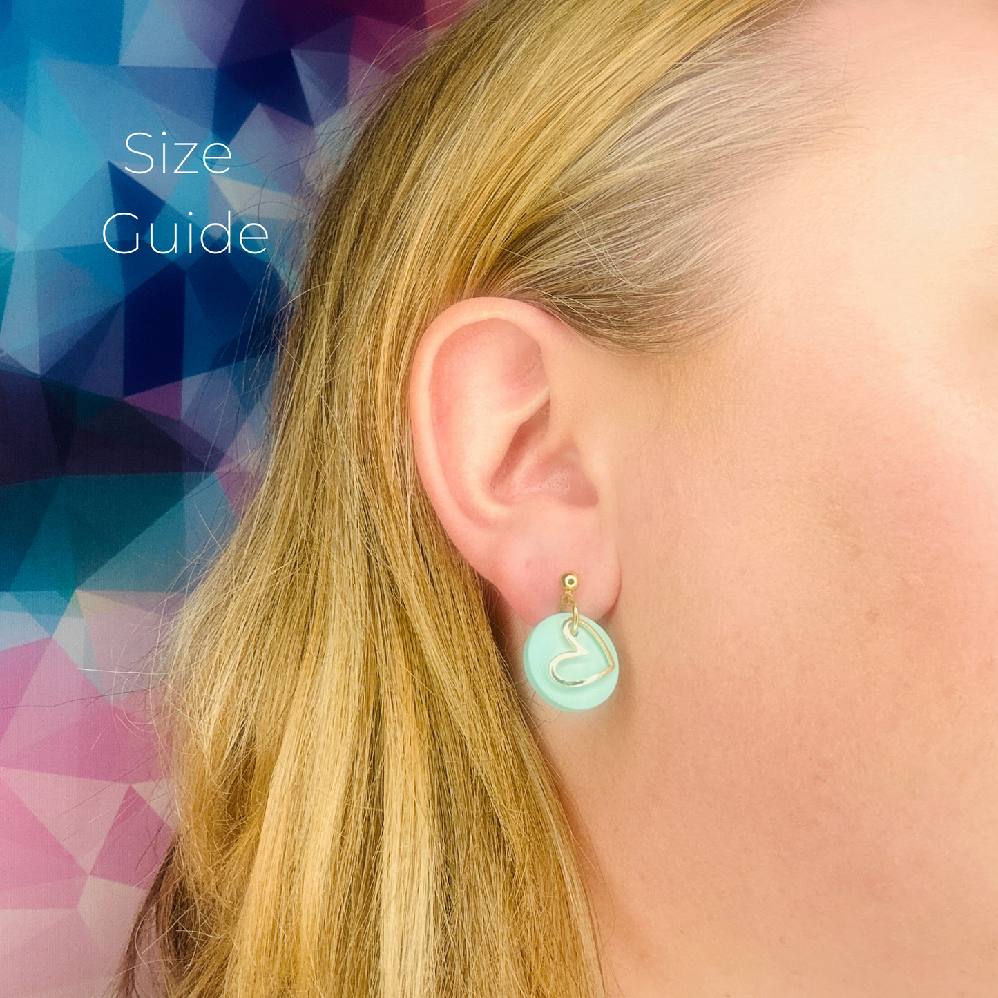 I Heart // Clay Dangle Earrings // Light Pink, Light Purple with a Heart