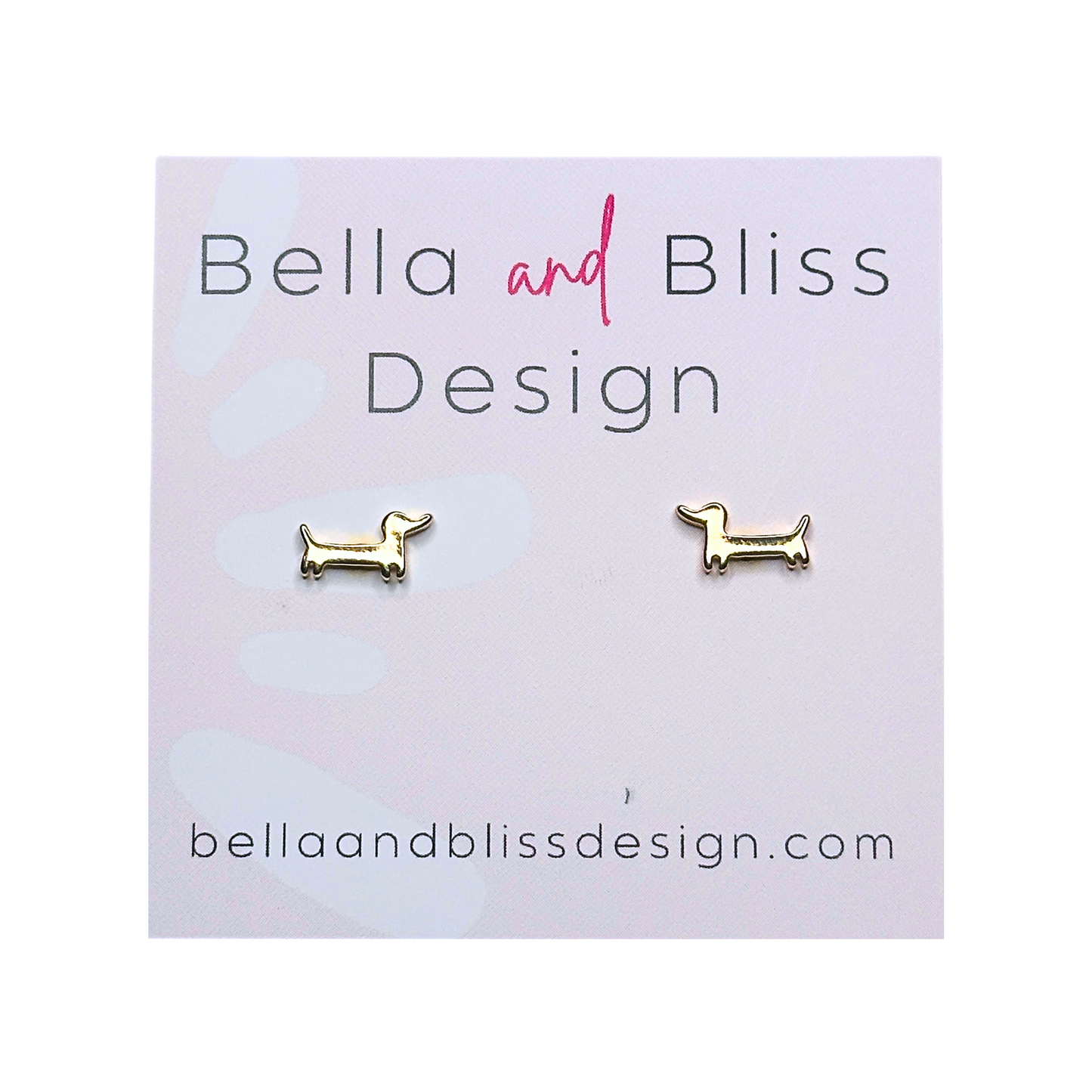 Dachshund // Mini Stud Earrings // Gold