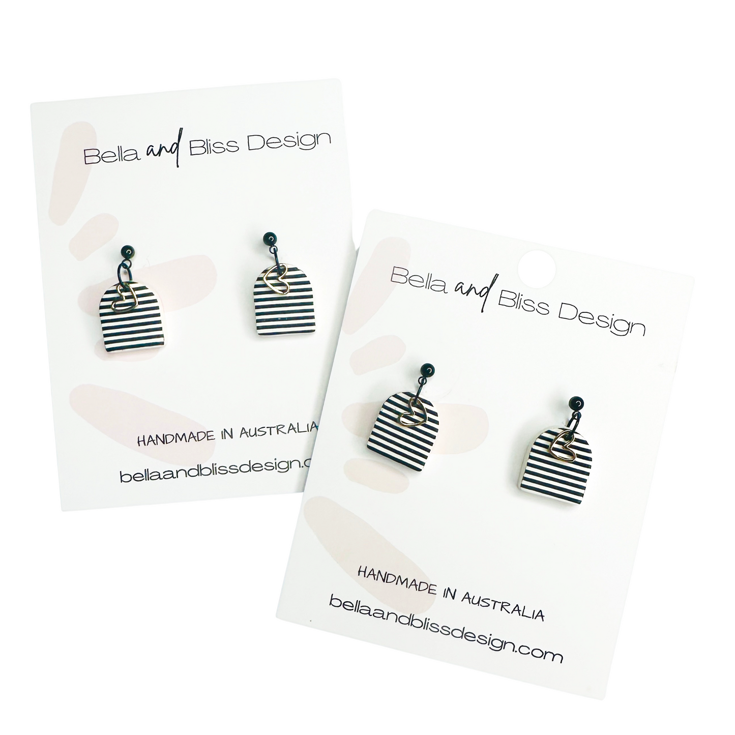 Arch // Monochrome Love Stripes // Clay Dangle Earrings // Black and White Stripes
