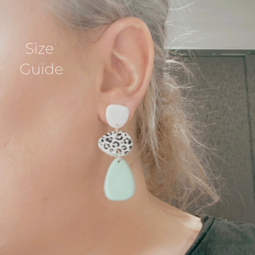 Blake earring size guide on person