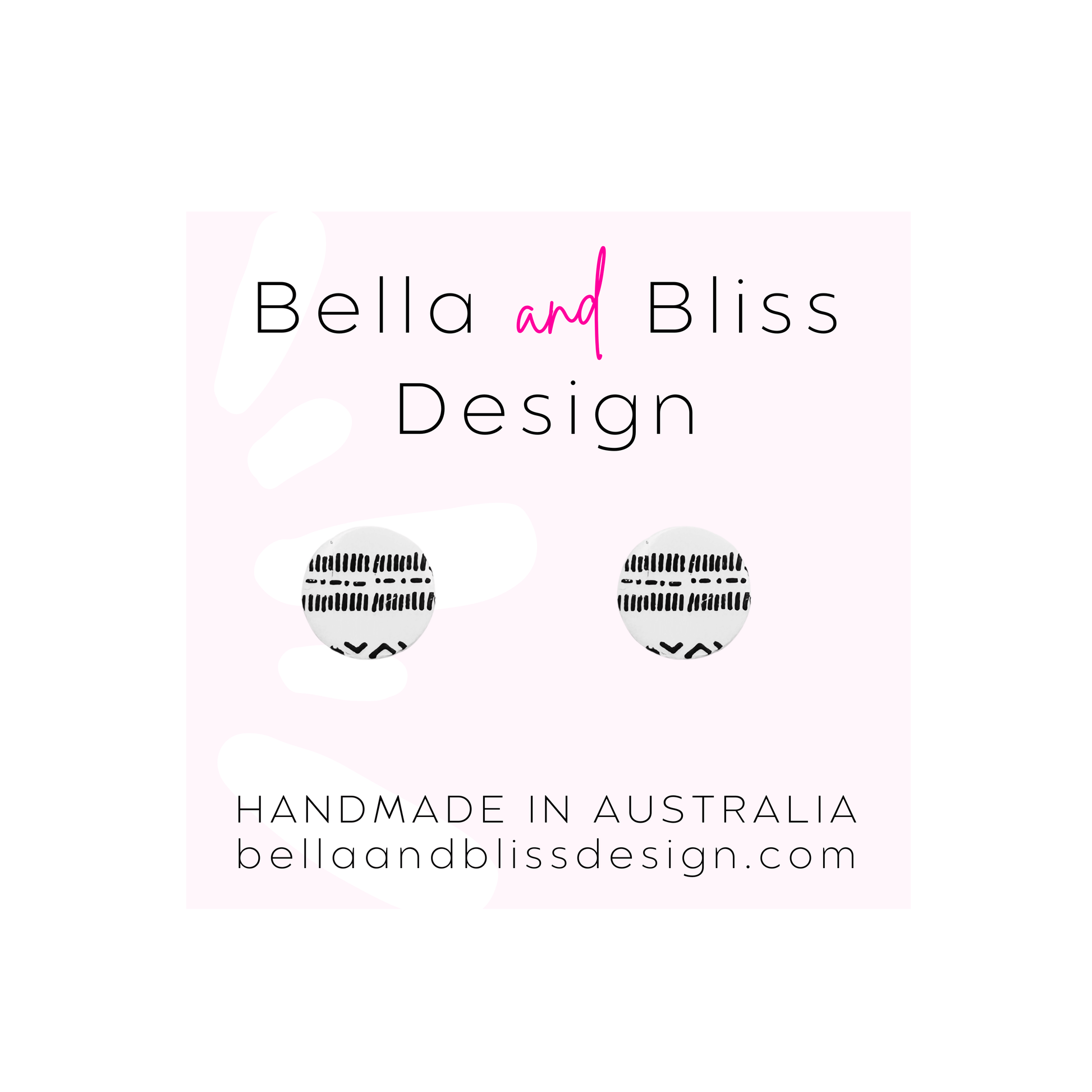 Bella and Bliss Design logo with a pink gradient background