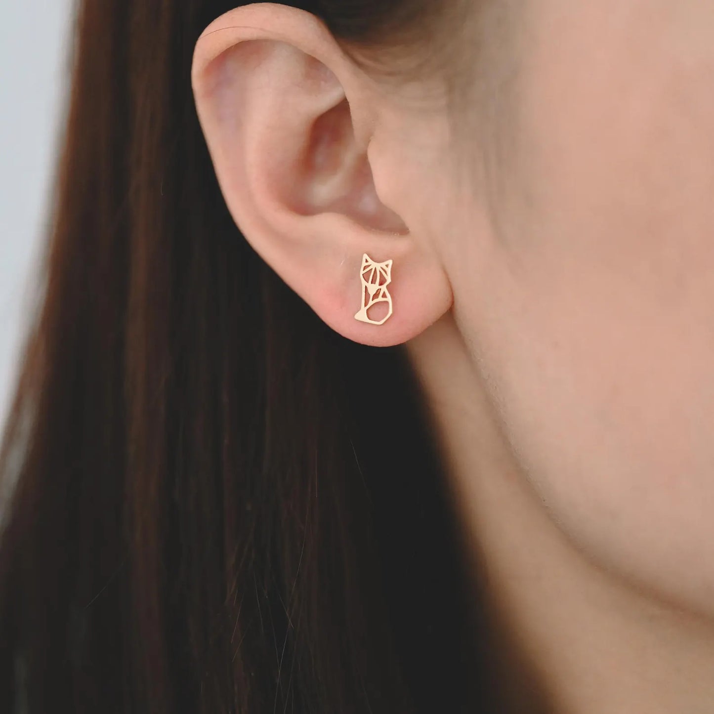 Fox // Mini Stud Earrings // Gold