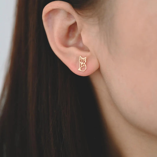 Fox // Mini Stud Earrings // Gold