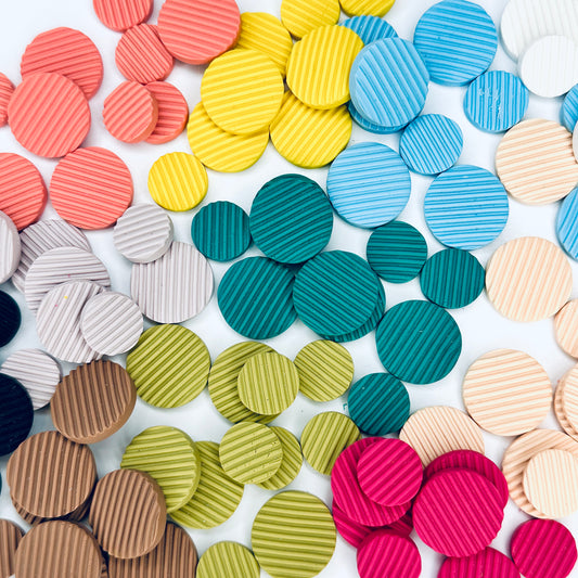 Melody // Stud Earrings // Embossed Line Green, Black, White, Jade, Brown, Peach, Pink, Lilac, Blue, Cream