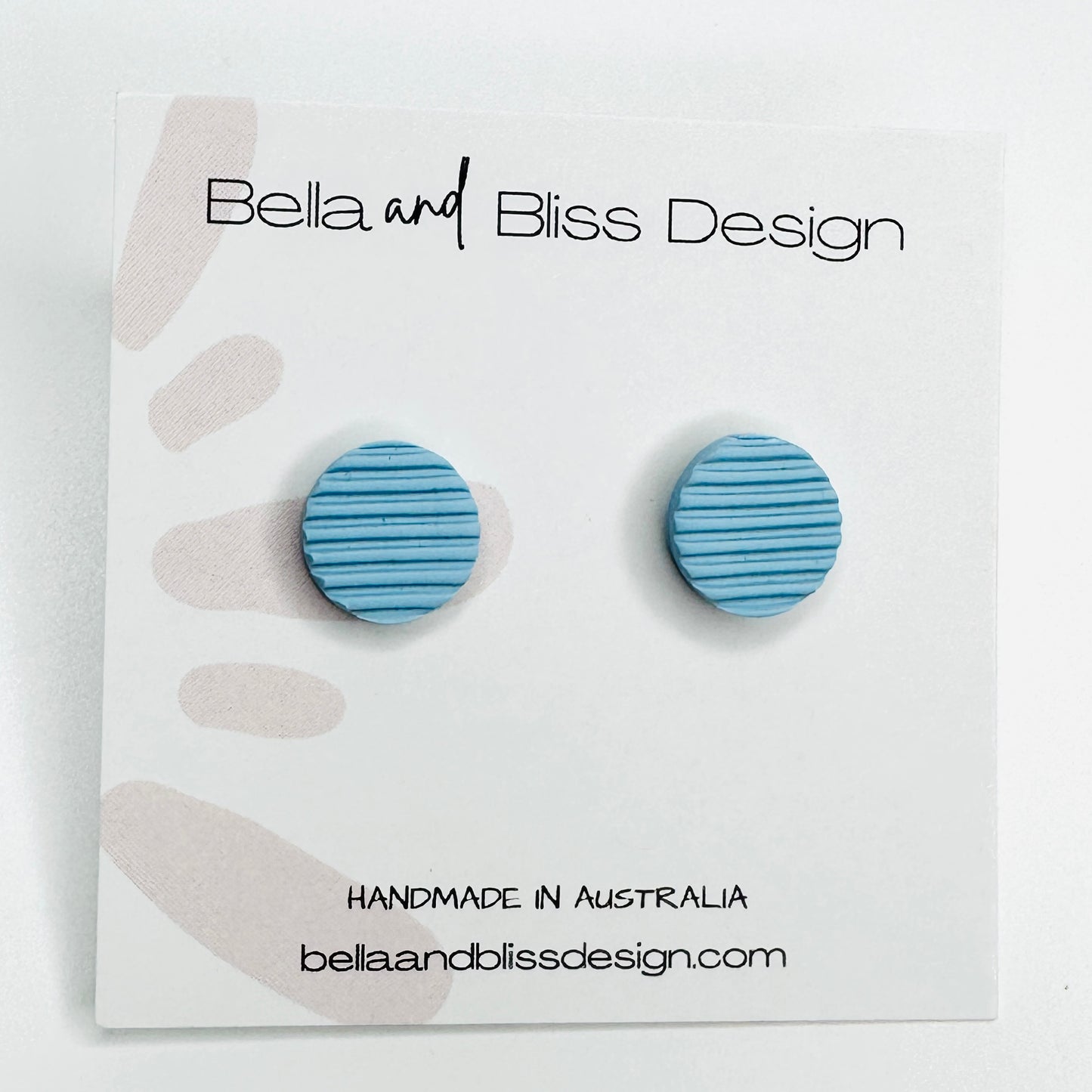 Melody // Stud Earrings // Embossed Line Green, Black, White, Jade, Brown, Peach, Pink, Lilac, Blue, Cream