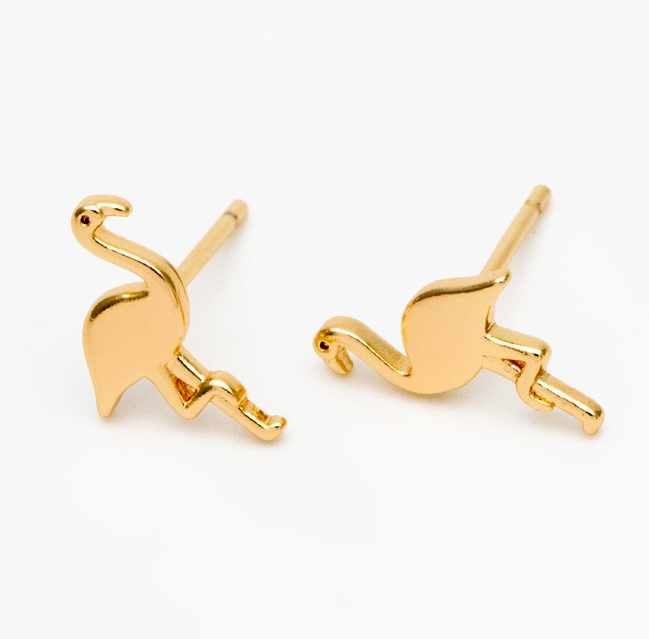 Flamingo // Mini Stud Earrings // Gold