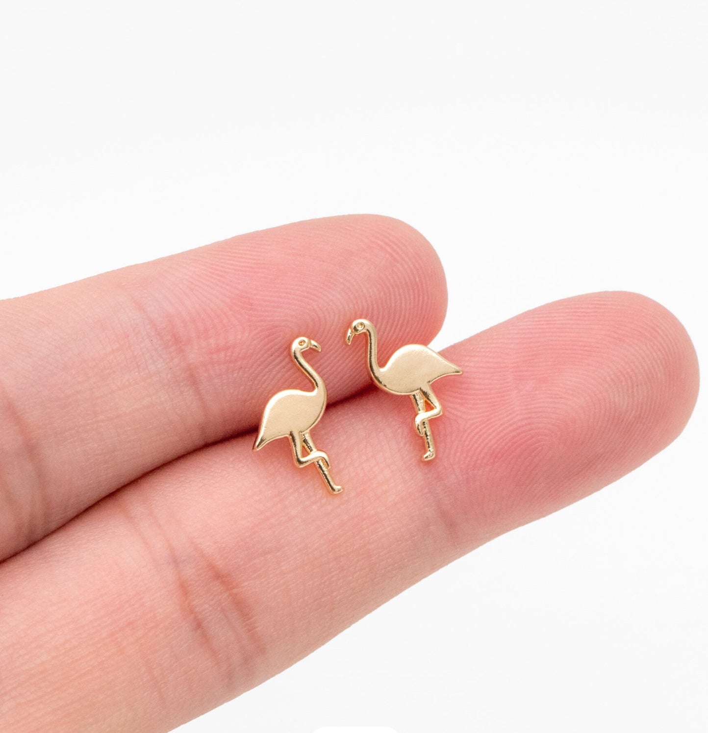 Flamingo // Mini Stud Earrings // Gold