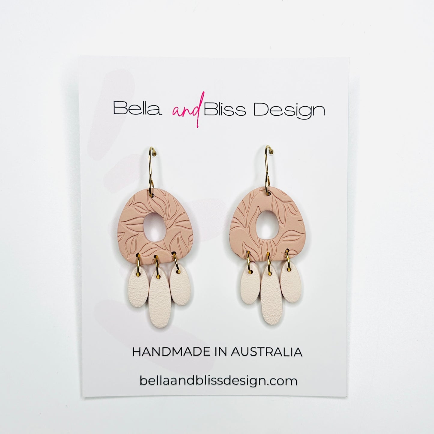 Sadie // Clay Dangle Earrings // Nude and Brown