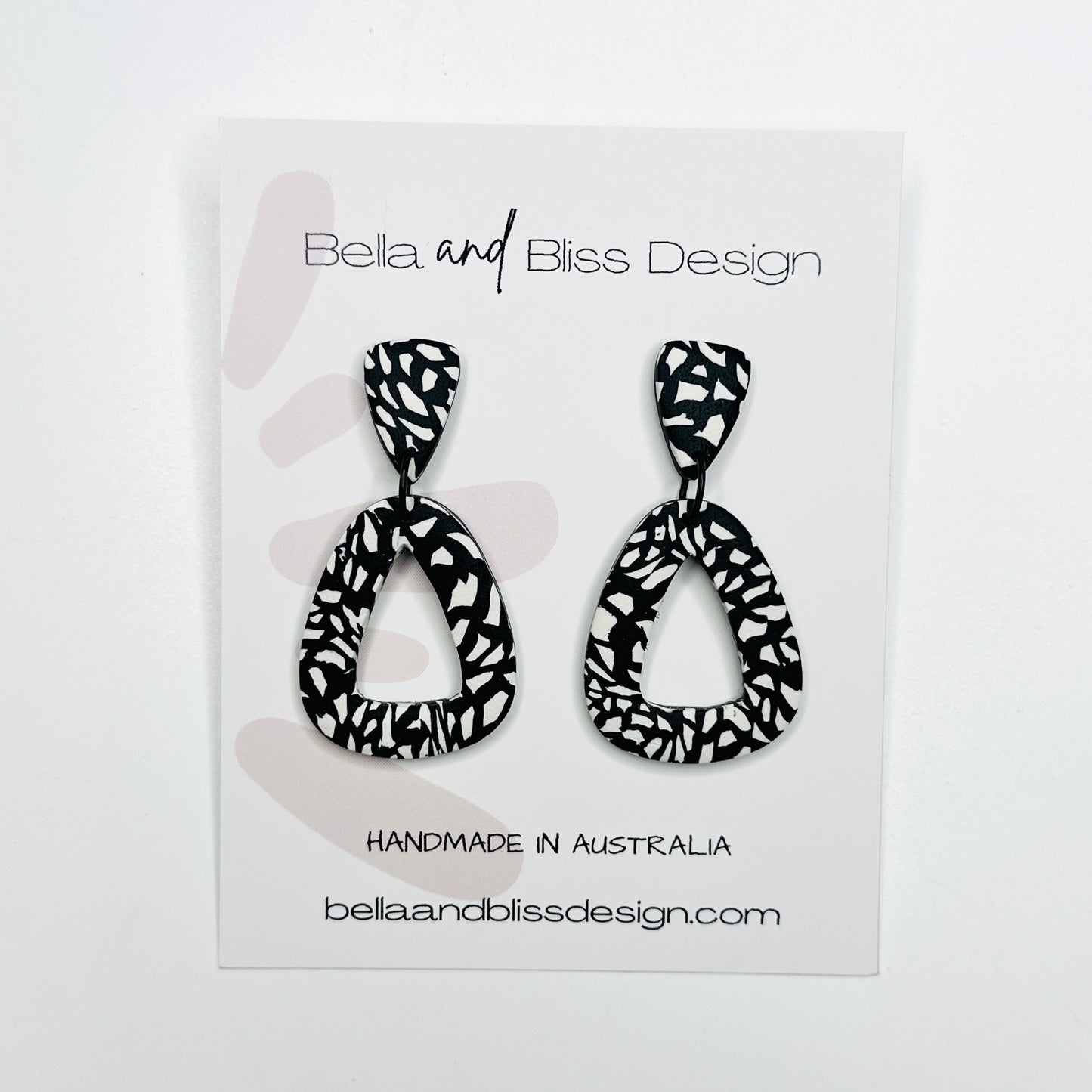 Freya // Black and Ivory // Style 1 // Clay Dangle Earrings