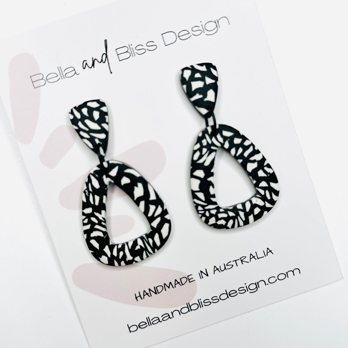 Freya // Black and Ivory // Style 1 // Clay Dangle Earrings