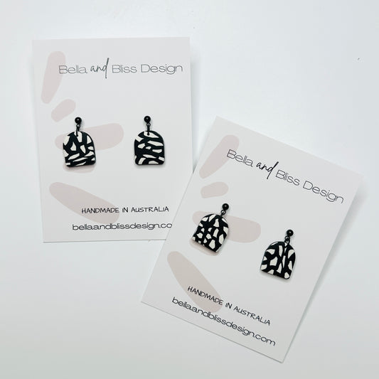 Arch // Black and Ivory // Style 2 // Clay Dangle Earrings