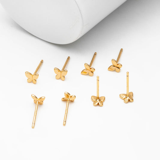 Tiny Butterfly // Mini Stud Earrings // Gold
