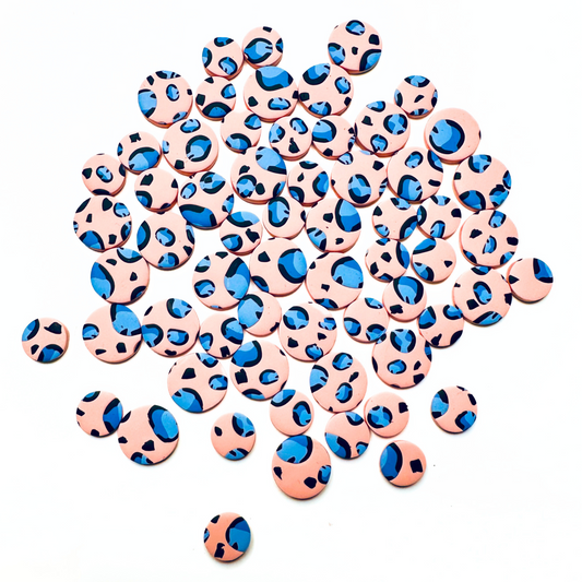 Leopard Coral // Clay Stud Earrings // Blue Spots