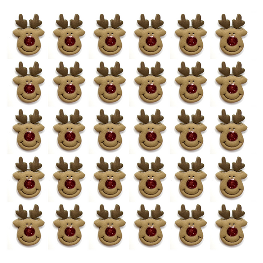 Reindeer // Clay Stud Earrings // Brown and Red Nose
