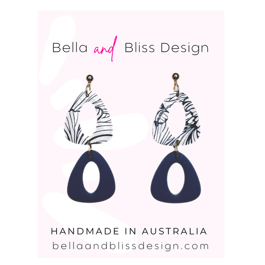 Navy and White earrings