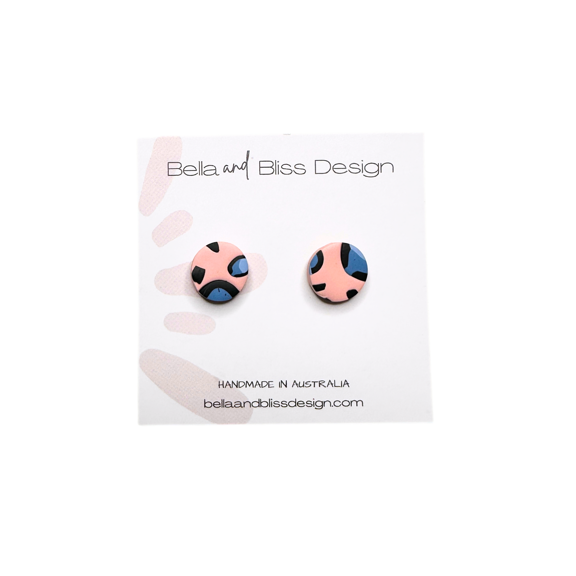 Small coral leopard print studs