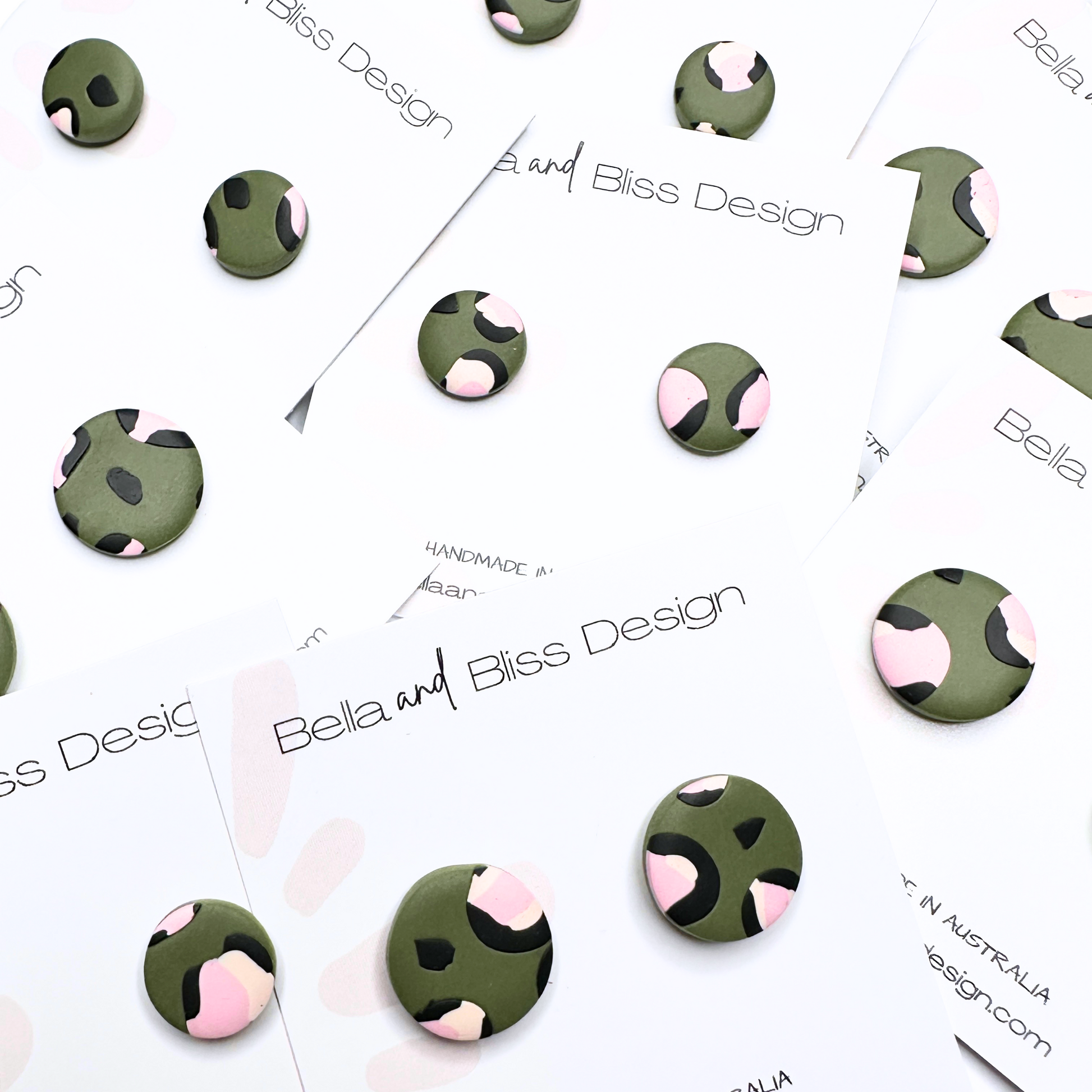 Group of leopard print studs