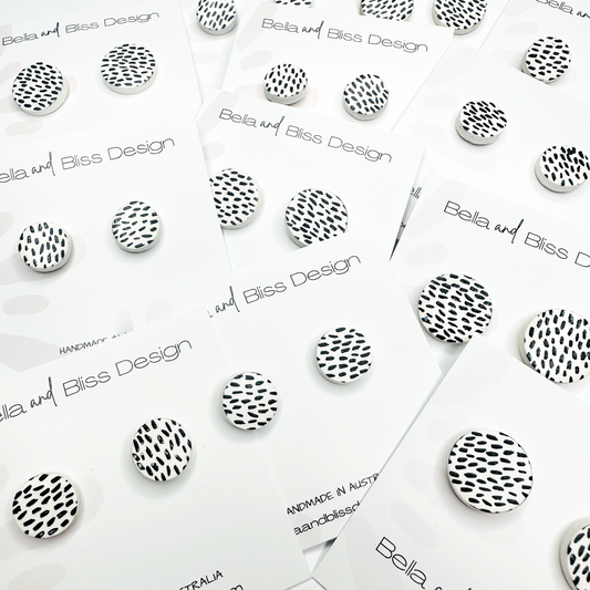 Black and White dot studs