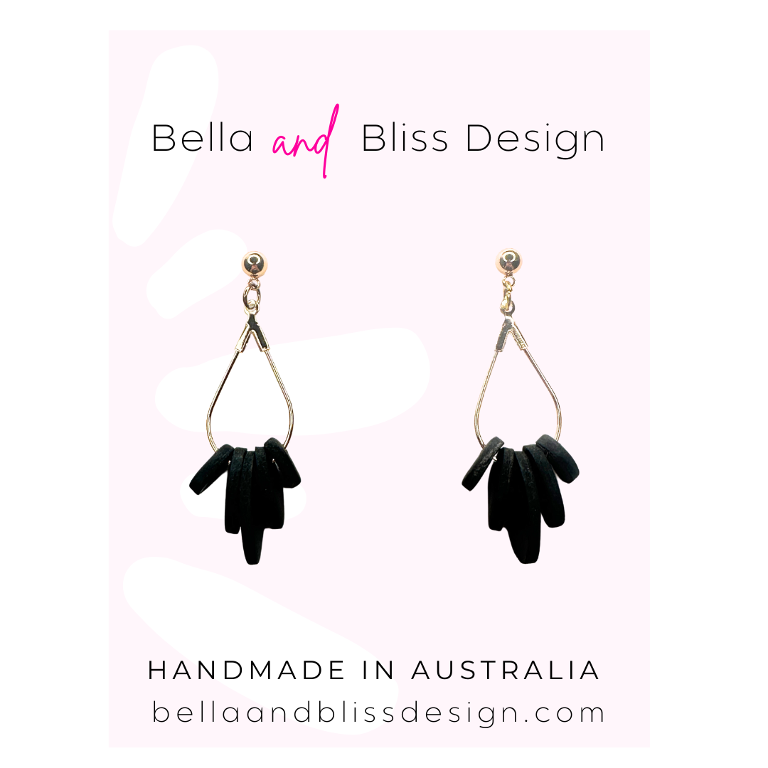 Black and gold earrings