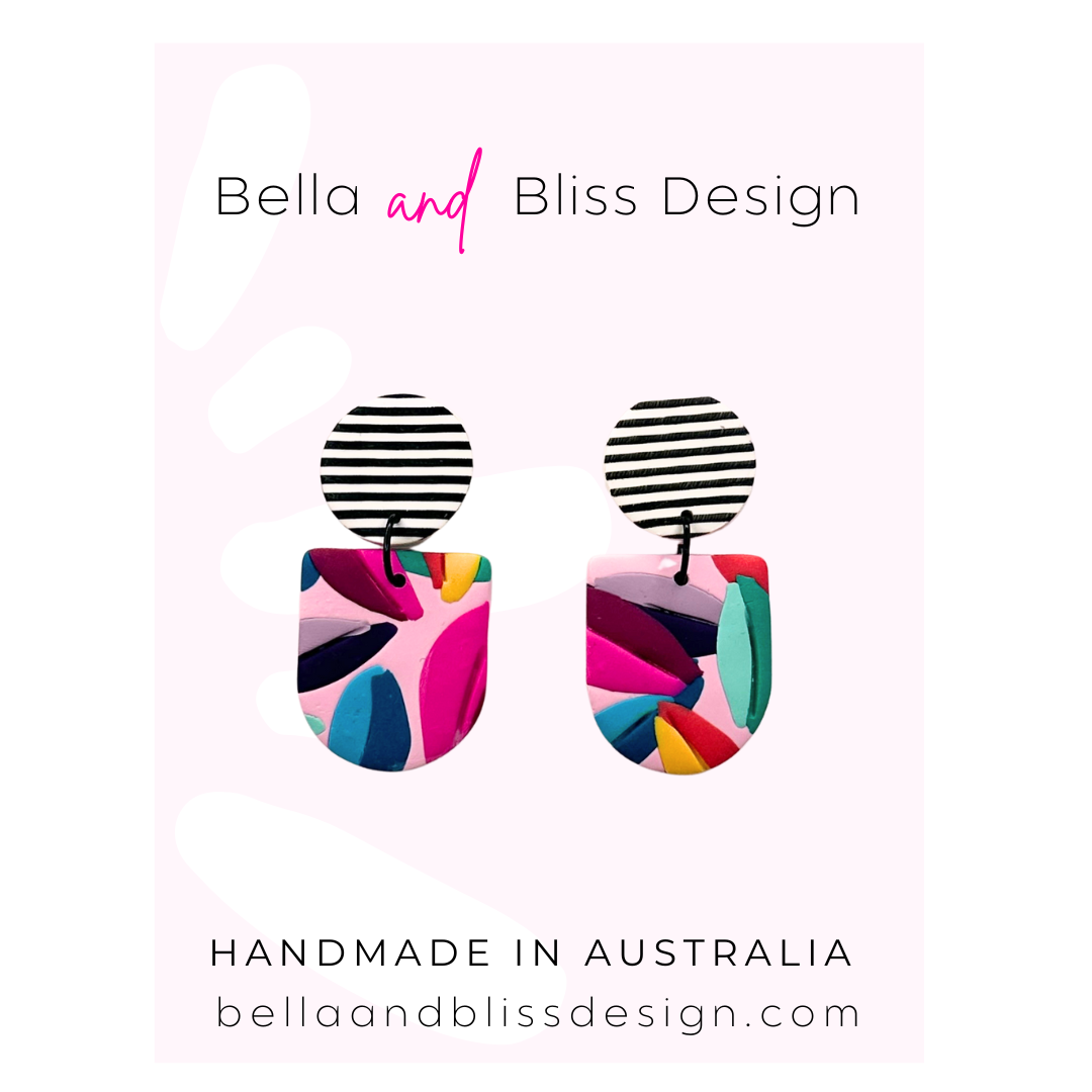 Colourful earring on card