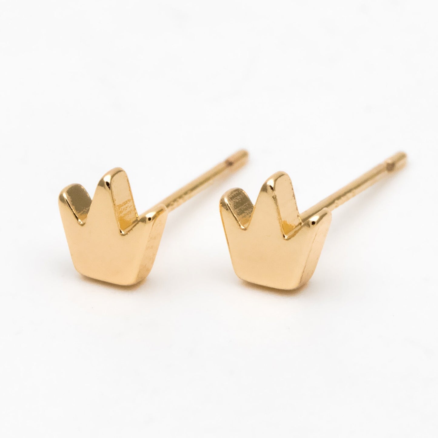 Crown // Mini Stud Earrings // Gold