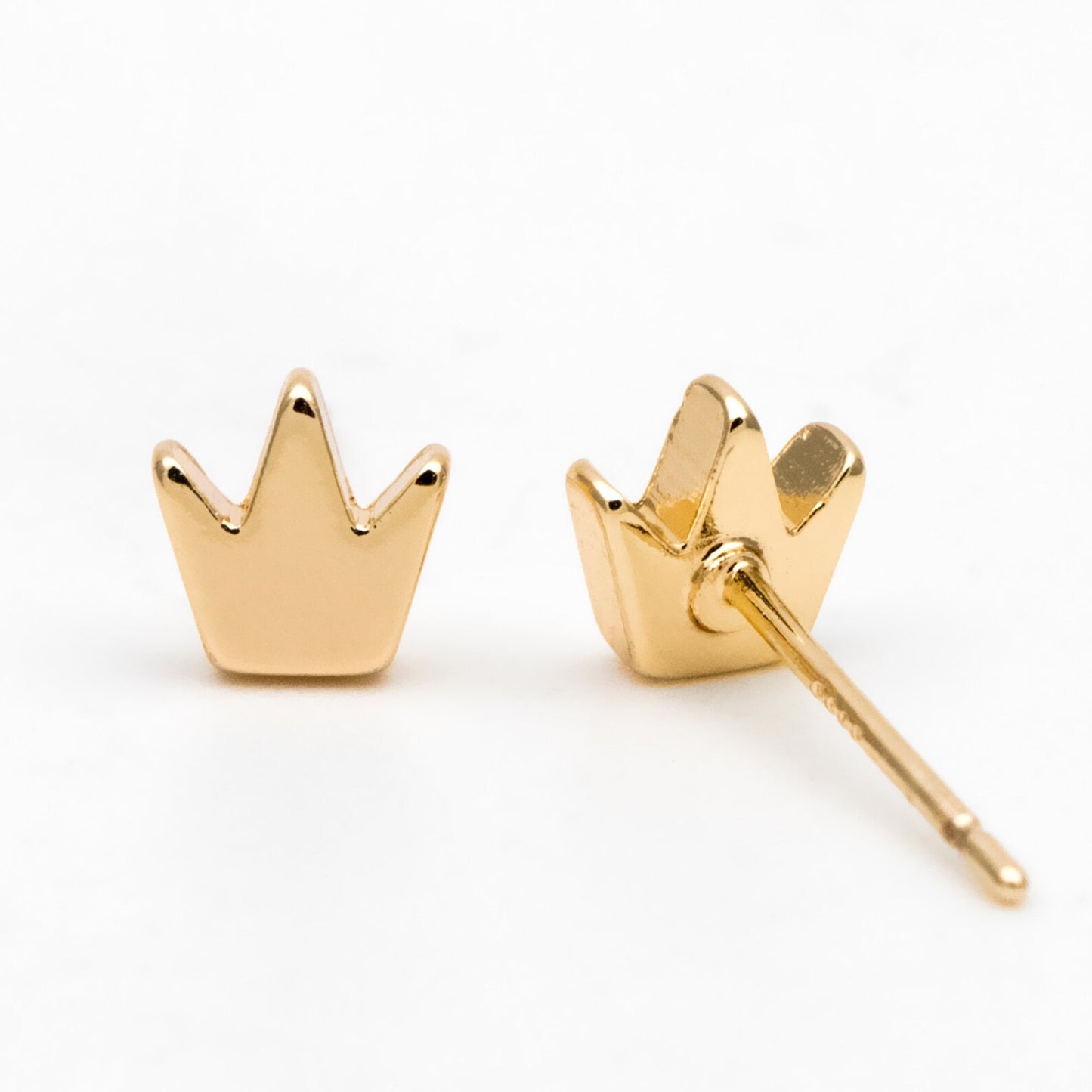 Crown // Mini Stud Earrings // Gold