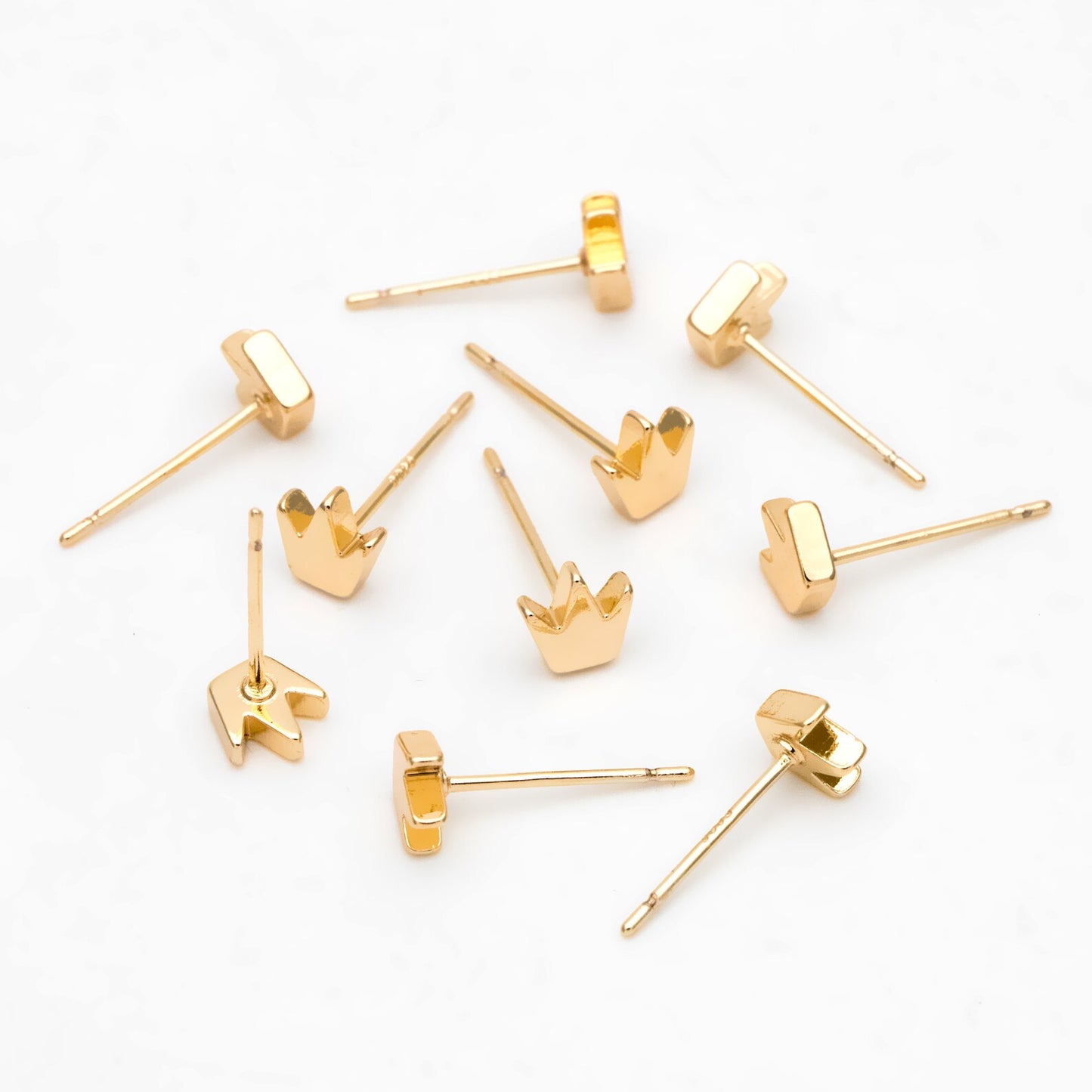 Crown // Mini Stud Earrings // Gold