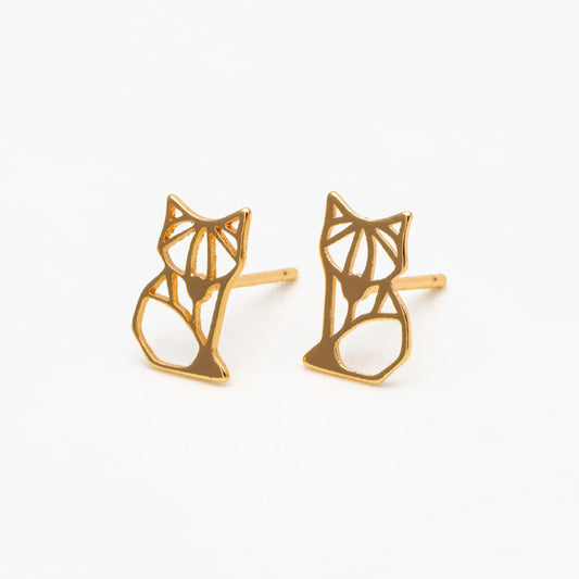 Fox // Mini Stud Earrings // Gold