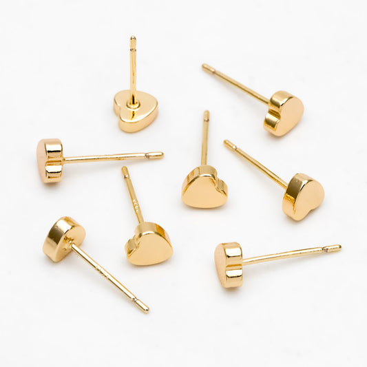 Heart // Mini Stud Earrings // Gold
