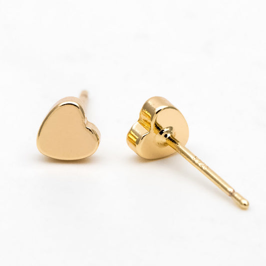 Heart // Mini Stud Earrings // Gold