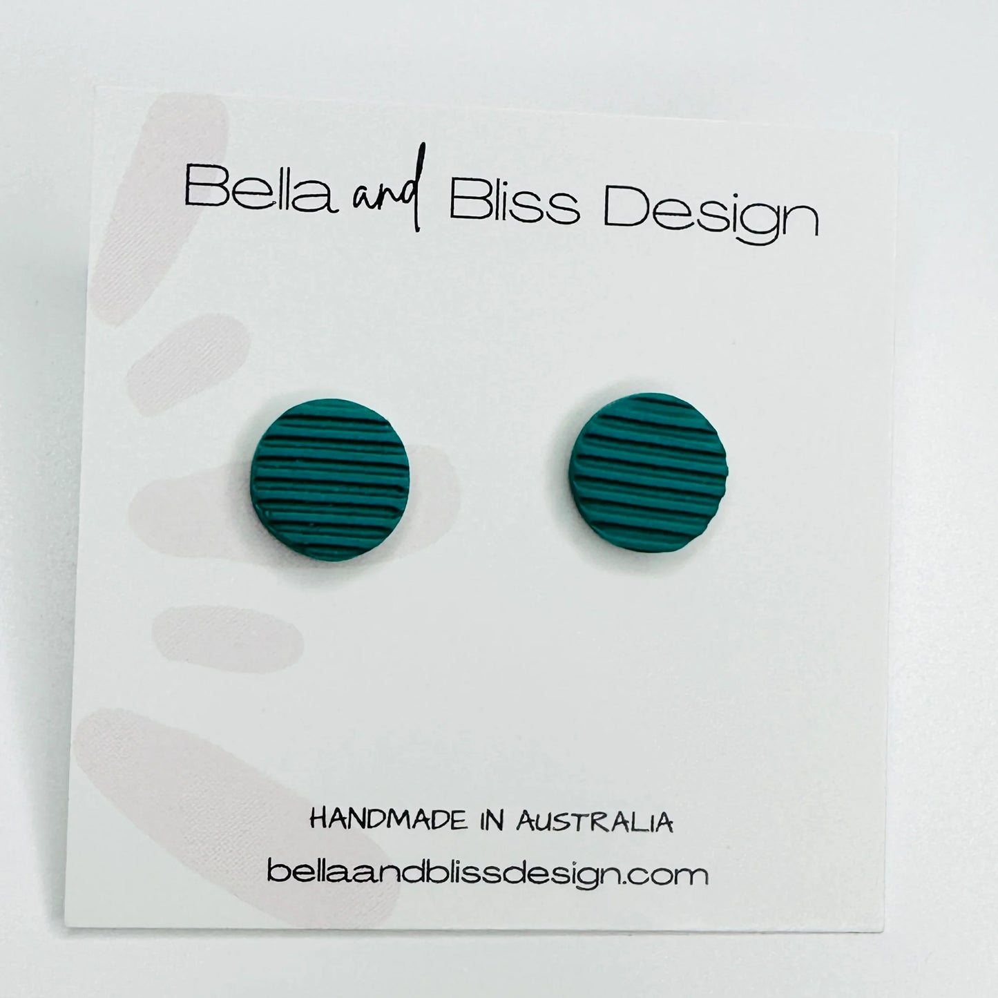 Melody // Stud Earrings // Embossed Line Green, Black, White, Jade, Brown, Peach, Lilac, Blue, Cream